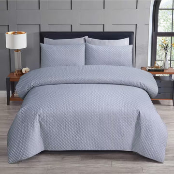 Ultrasonic Reversible Duvet Cover Set – Embossed Bedding
