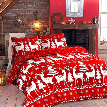 Christmas Duvet Cover Set – Microfiber Quilt Bedding with Pillow Cases