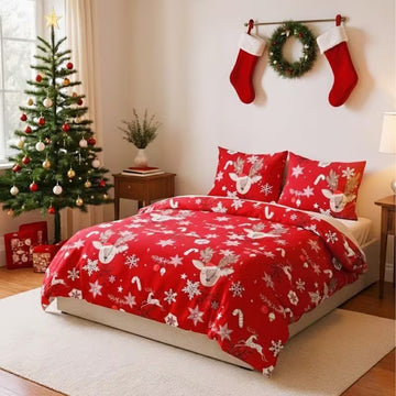 Christmas Duvet Cover Set – Soft Microfiber Holiday Bedding