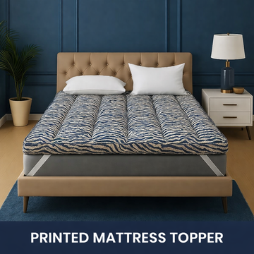 Zebra Mattress Topper 1000 GSM, Extra Thick & Box Stitched